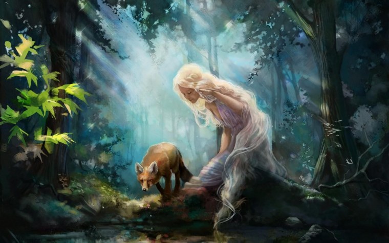 Девушка в лесу фэнтези