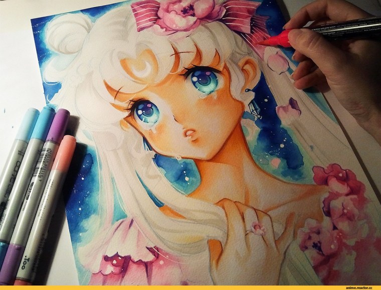 Цветы в стиле аниме