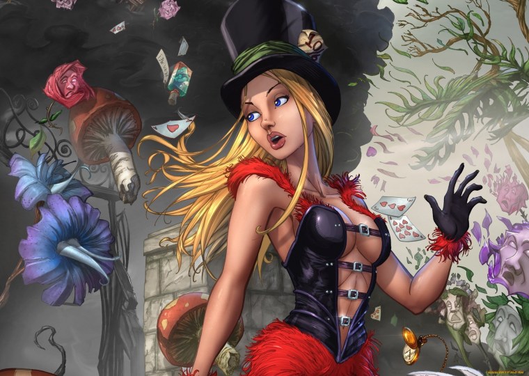 Алиса в стране чудес фэнтези арт