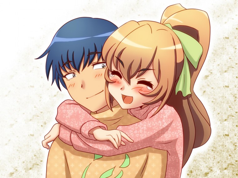 Аниме пара обнимается