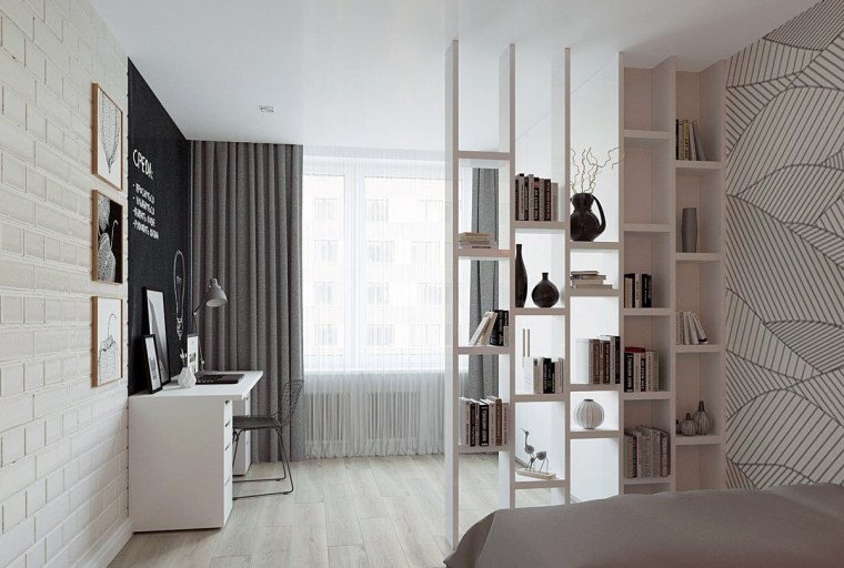 Разделение комнаты обоями