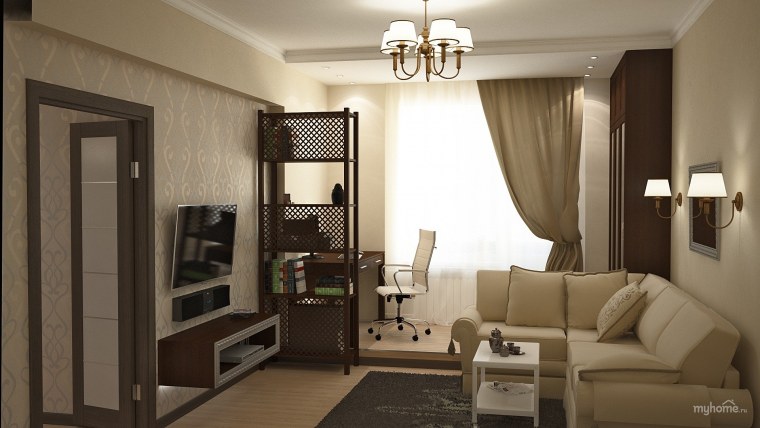 Обои для кухни-гостиной