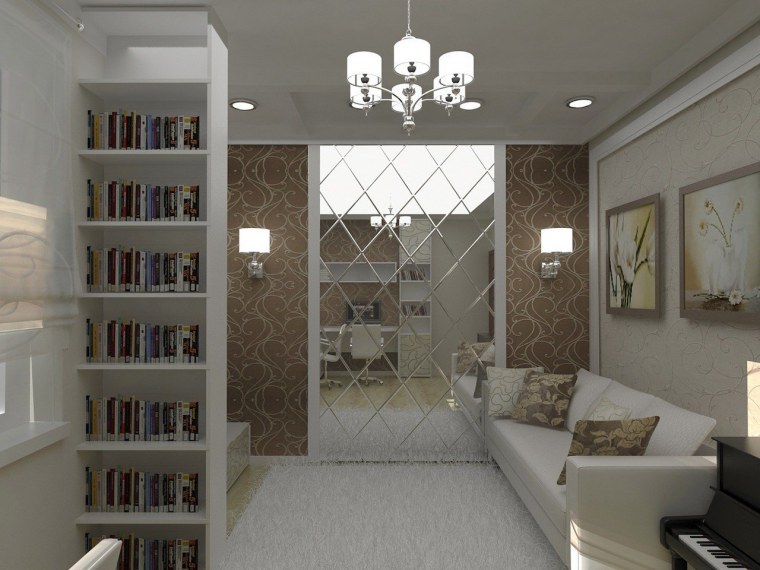 Зонирование рабочего места в гостиной