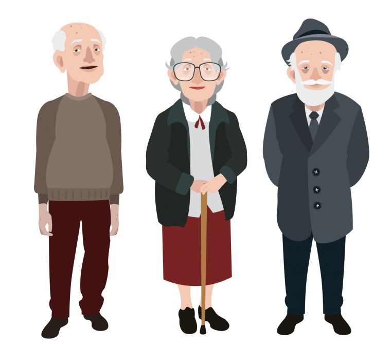 Пожилые люди мультяшные
