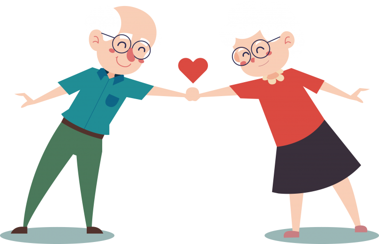 Бабушка и дедушка вектор