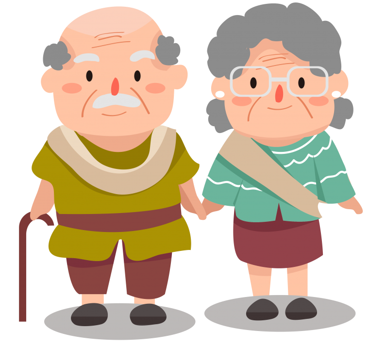 Веселый дедушка с бородой