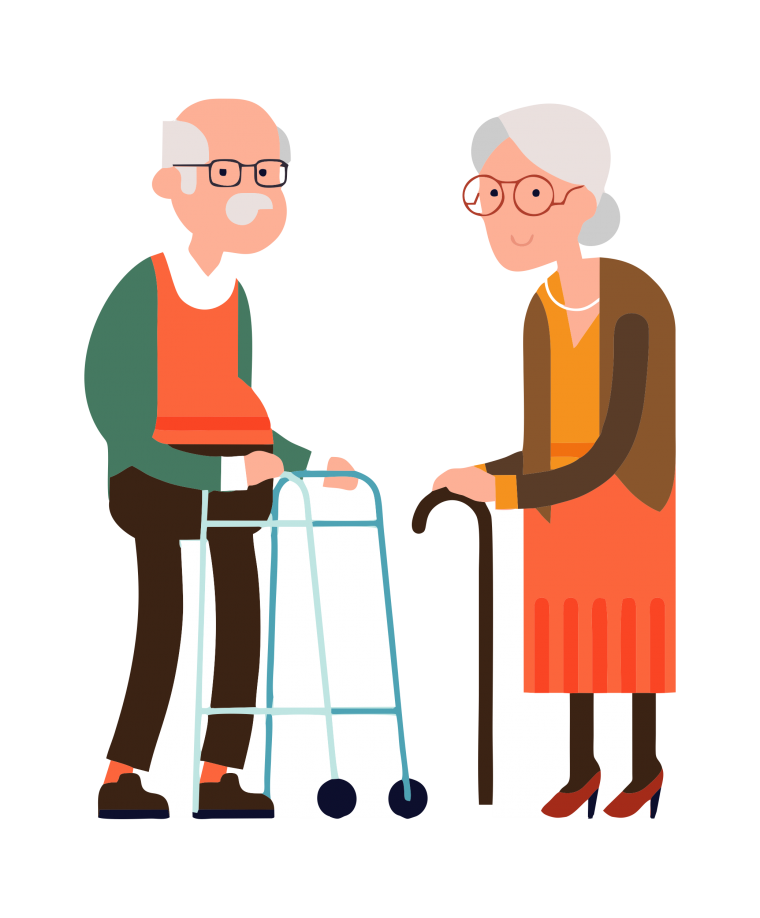 Пенсионеры иллюстрация