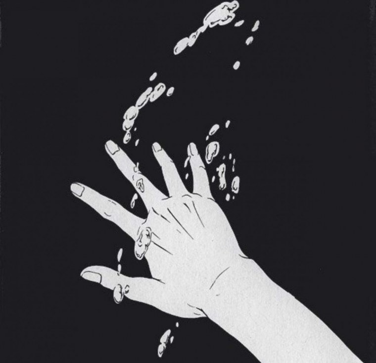 Силуэты рук на черном фоне