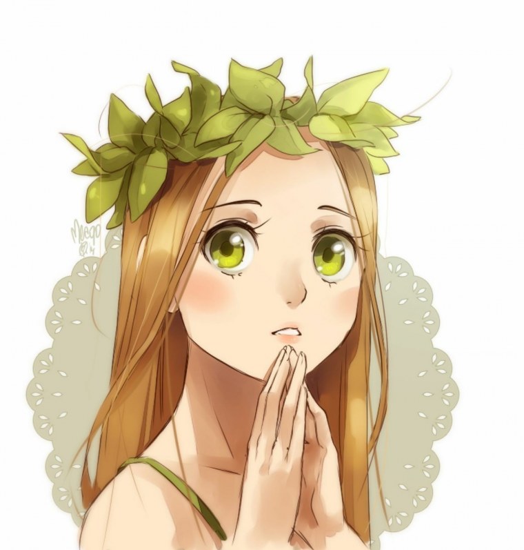 Девочка с венком арт