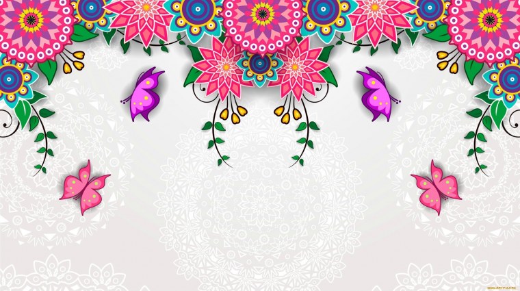 Зеленый фон с орнаментом