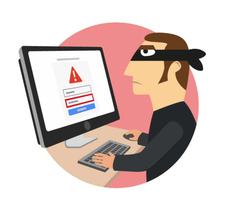 Хакер на белом фоне