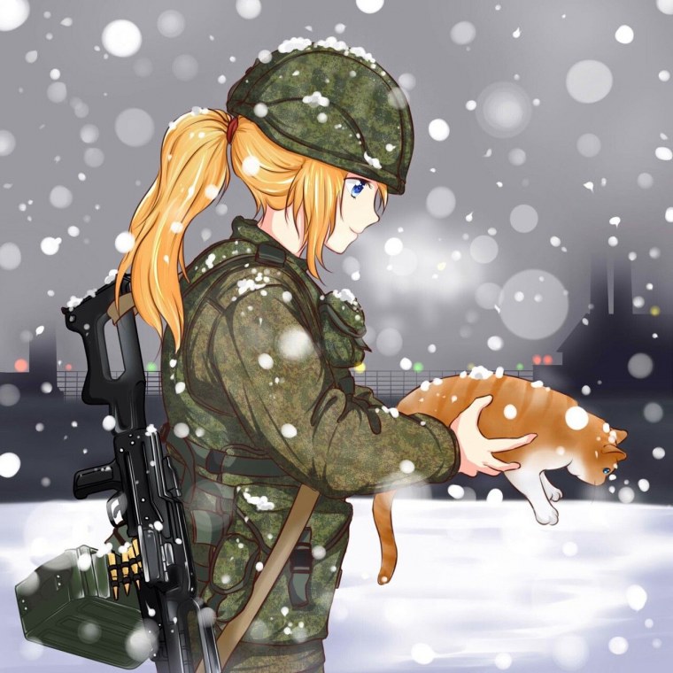 Аниме девушка солдат