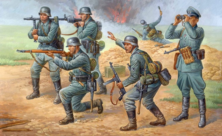 Немецкий пехотный взвод 1942-1944г масштаб 1 72 zv8078