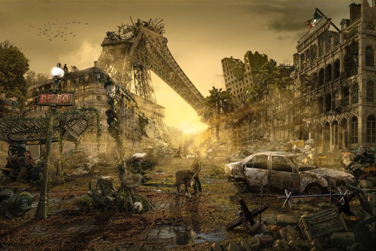 Вид на разрушенный город