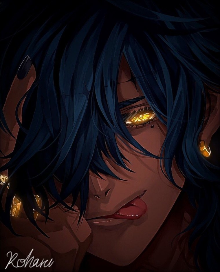 Аниме парень с темно синими волосами