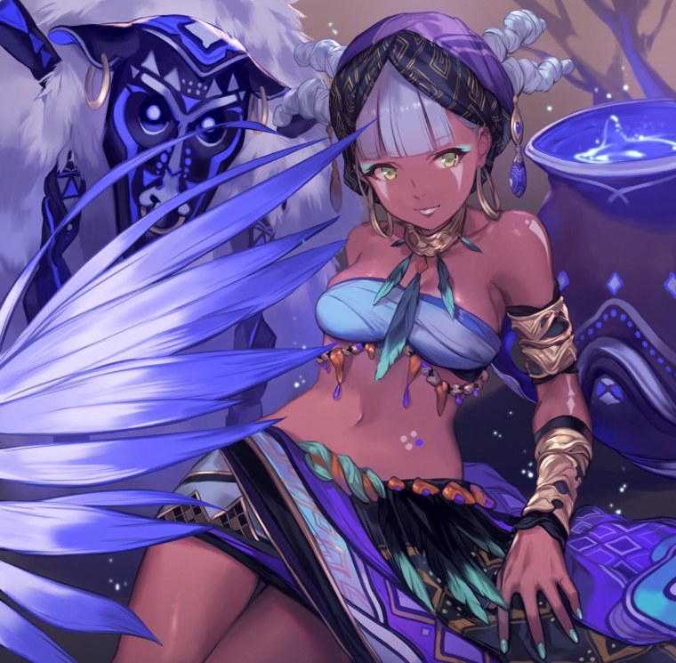 Аниме смуглая девушка