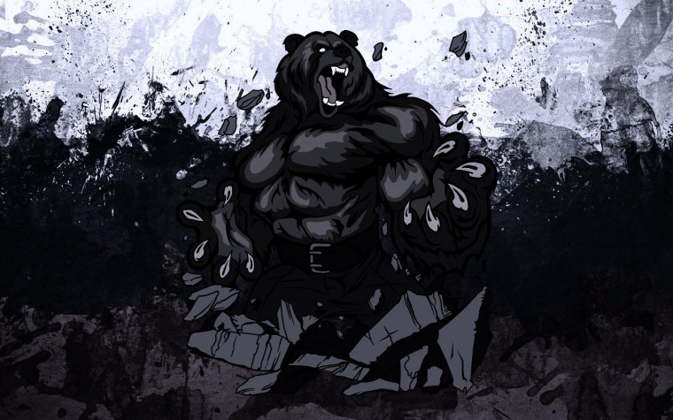 Медведь на темном фоне