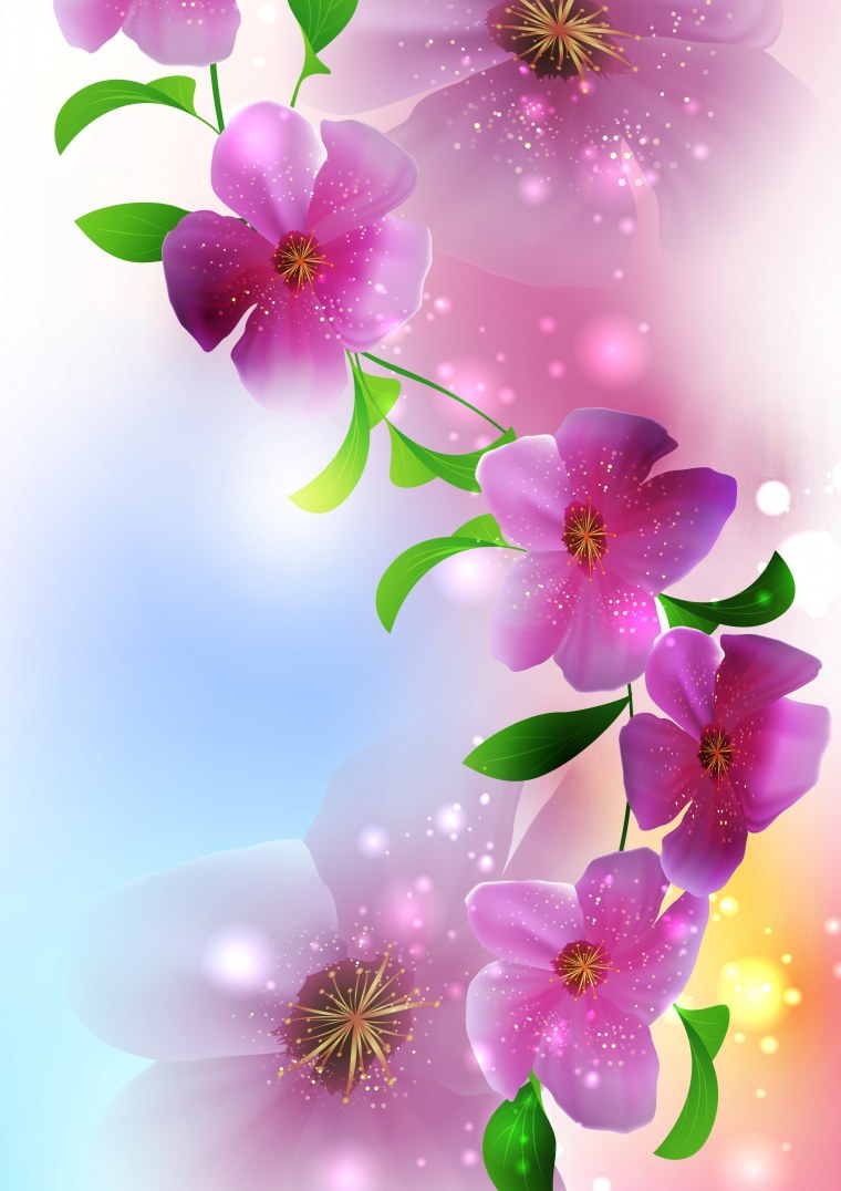 Фон с цветами вертикальный