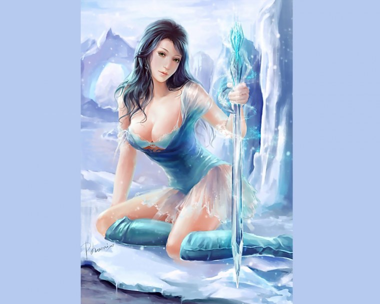 Девушка купается фэнтези