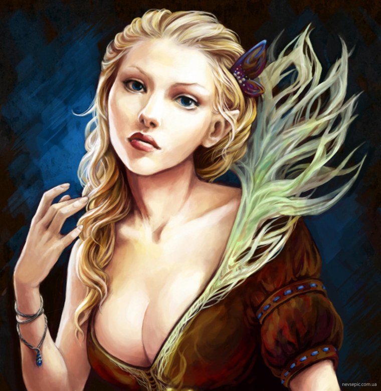 Эльфийка с декольте