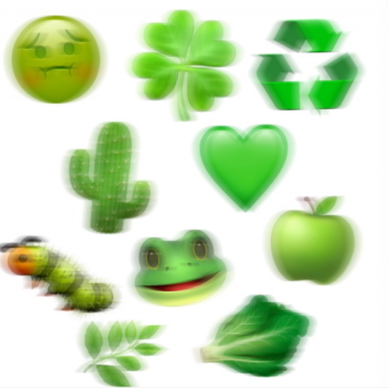 Стикеры зеленого цвета