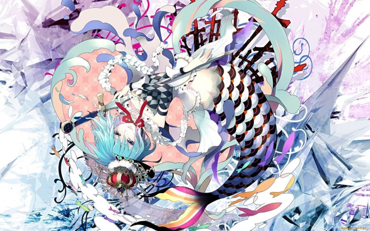 Мадока Магика Саяка Русалка арт