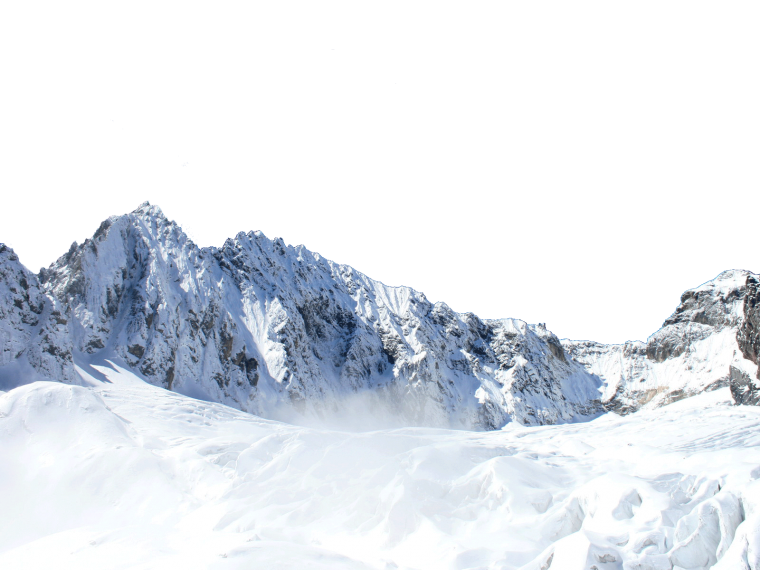 Снежные горы на прозрачном фоне