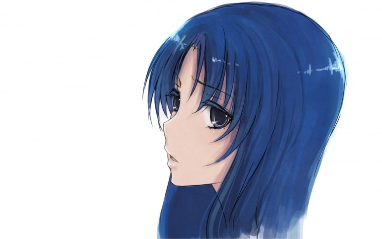 Аниме девушка с синими волосами