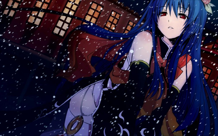 Девушка с темно синими волосами арт