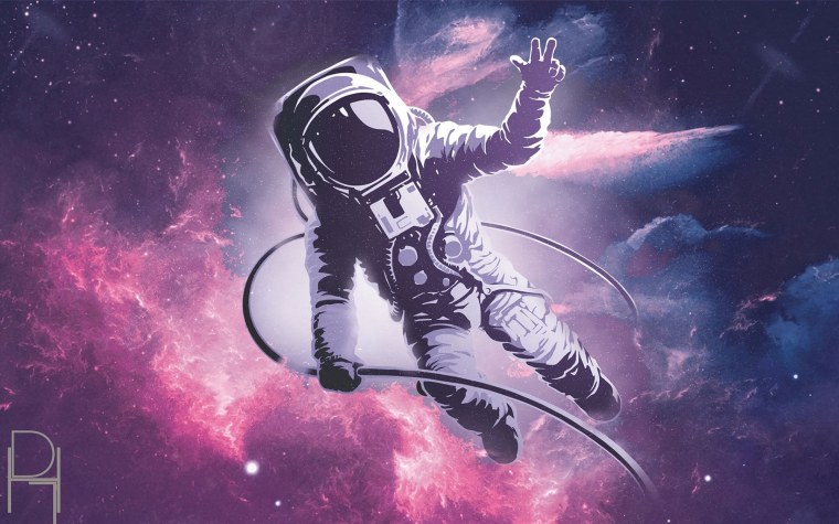 Космонавт в космосе арт