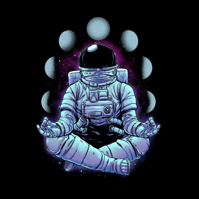 Космонавт медитирует