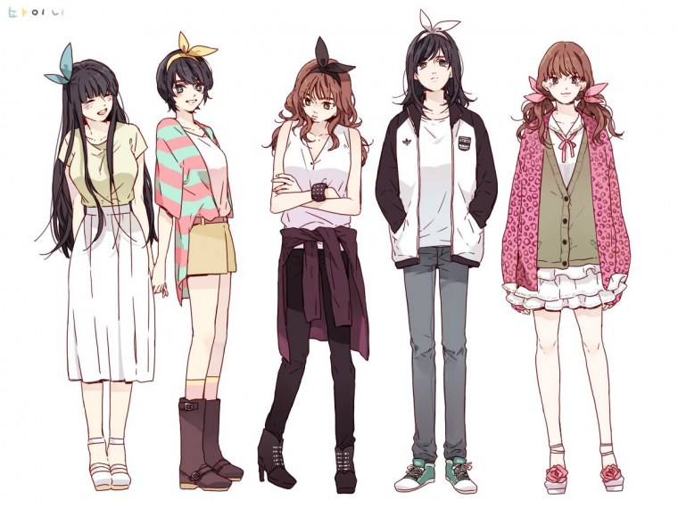 Аниме одежда для девушек Повседневная