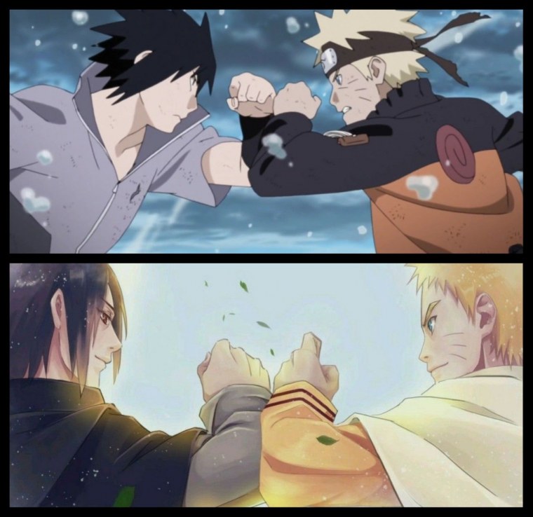 Наруто и Саске маленькие Манга