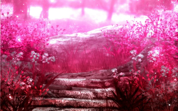 Пейзаж в розовых тонах