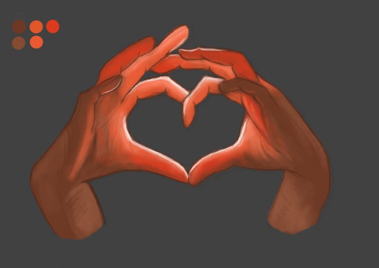 Руки тянутся друг к другу