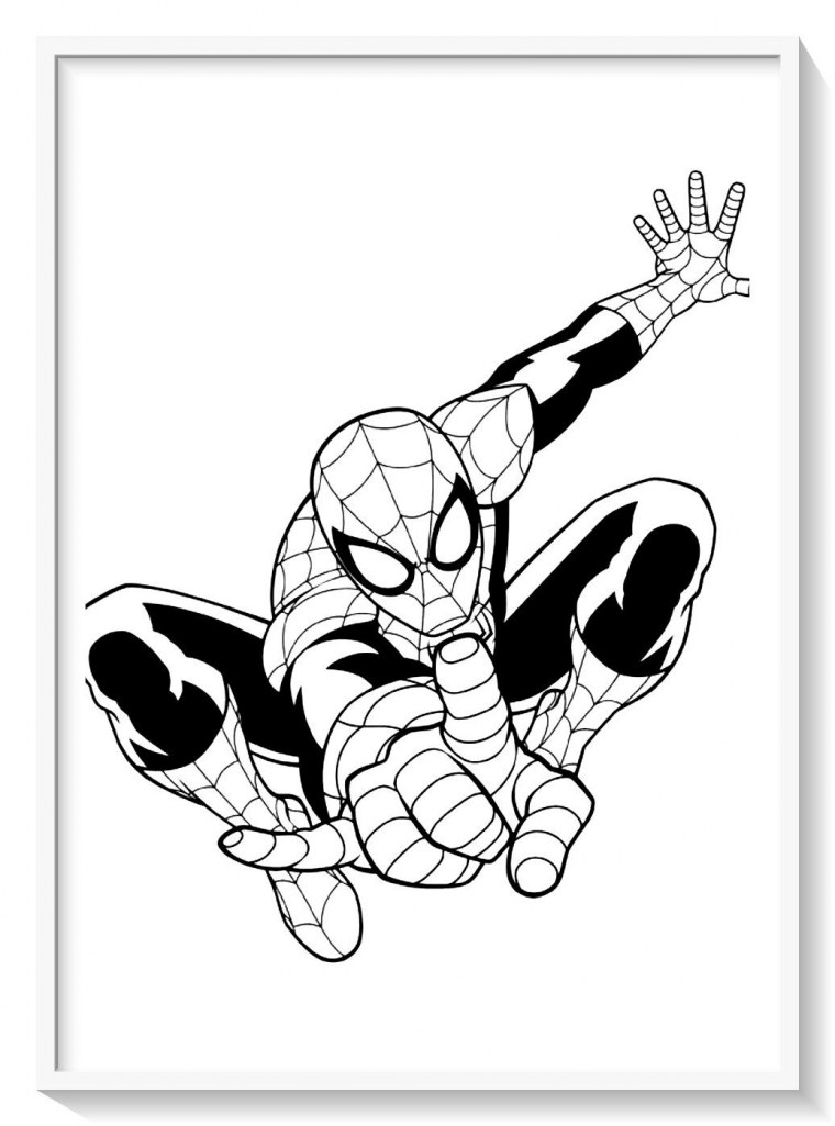 Раскраска человек паук и герои Марвел
