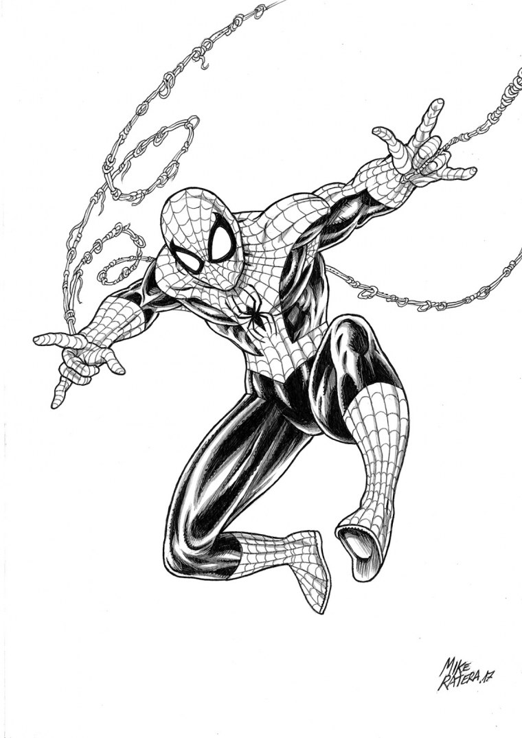 Раскраска человек паук комикс