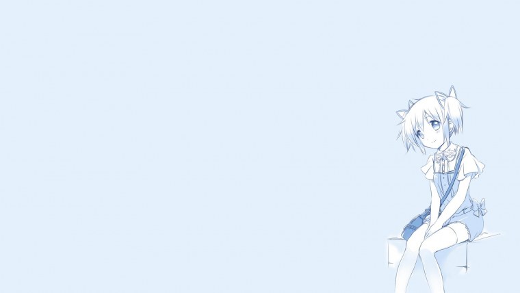 Аниме девушка с синими волосами