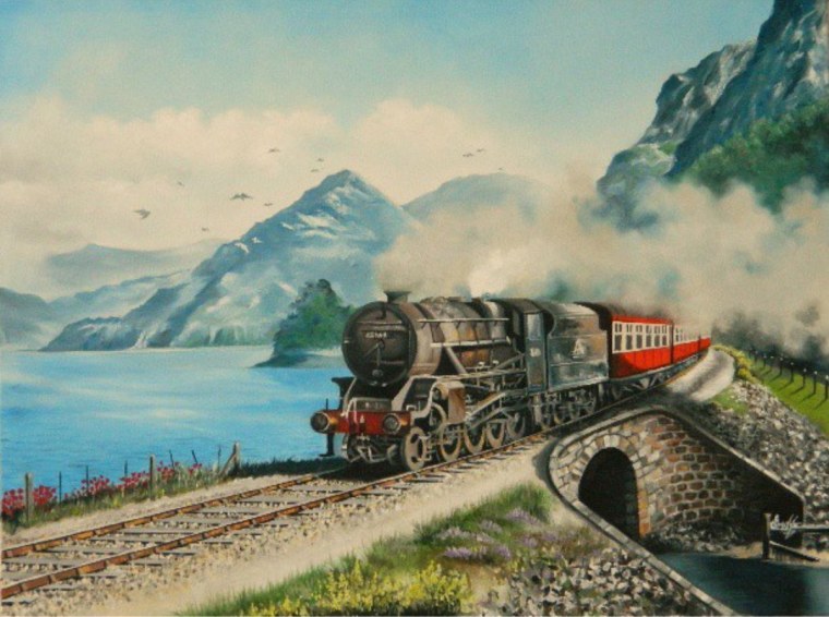 Паровоз красивый пейзаж