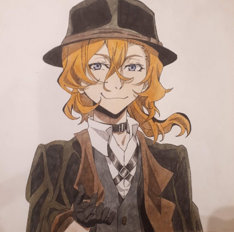 Дазай в полный рост на белом фоне для распечатки