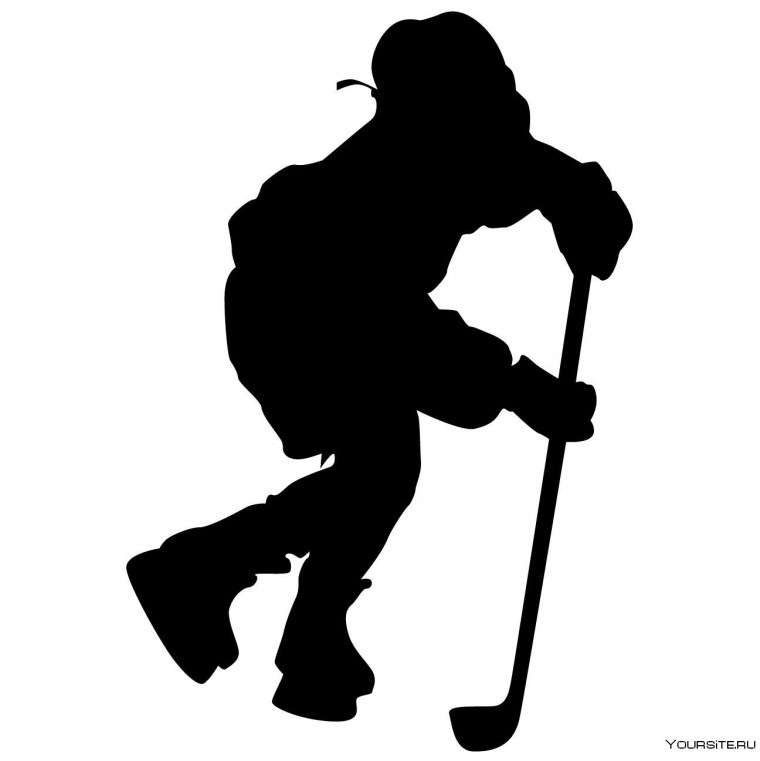 Хоккеист силуэт