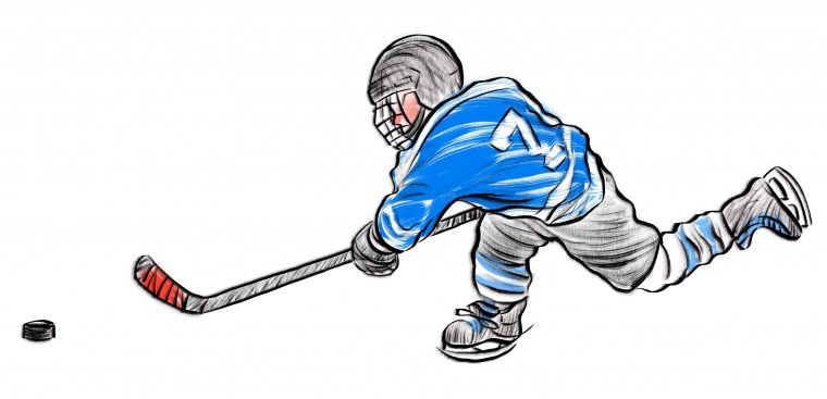 Хоккеист рисунок