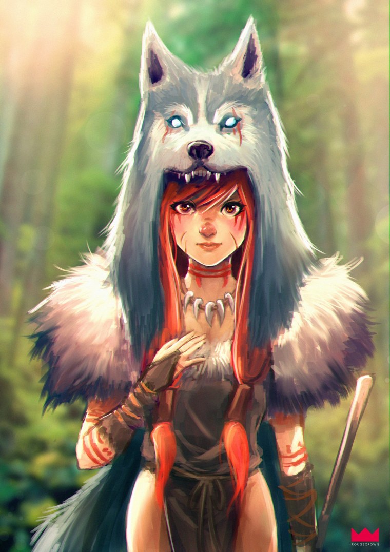 Фурри волчица Шаманка