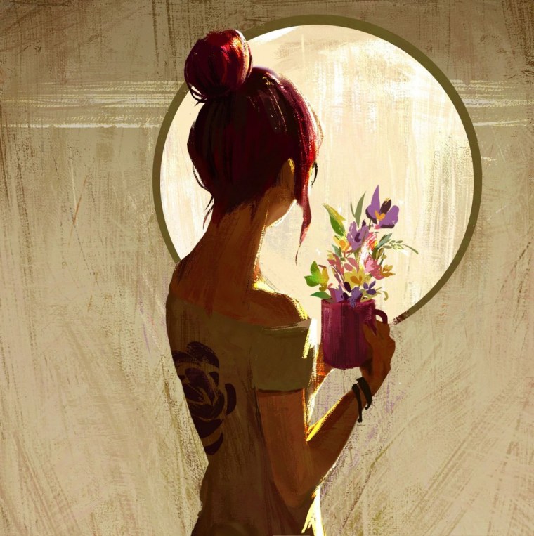 Роза в волосах