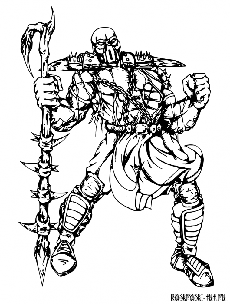 Раскраска мортал комбат Сабзиро