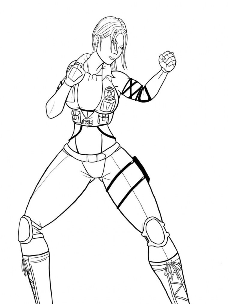 Раскраска мортал комбат Скорпион