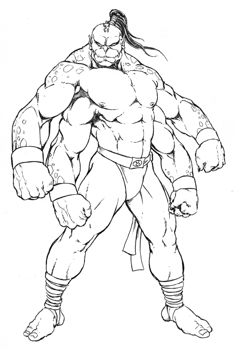 Раскраска Скорпион из мортал комбат