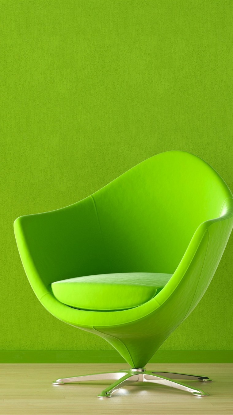 Салатовое кресло в интерьере