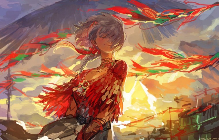 Девушка ветер арт