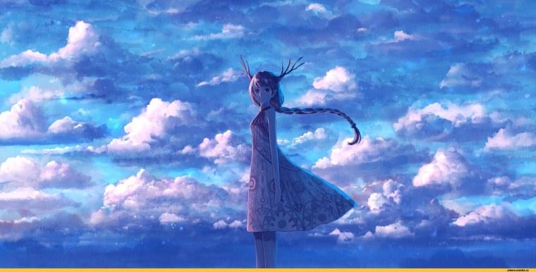 Девушка в небе арт